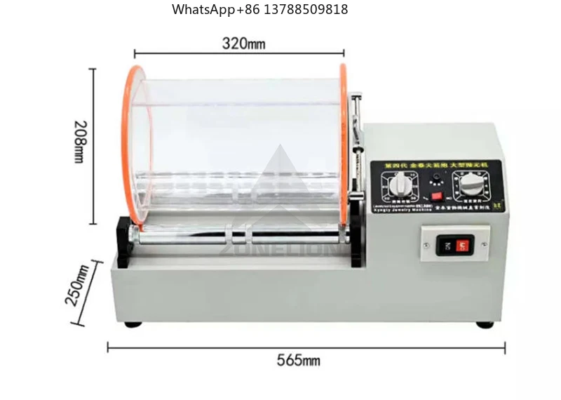 Professional Jewelry Polishing Machine 220V Adjustable Speed Timer Tumbler for Gold Silver Stone Grinding Craft Tool
