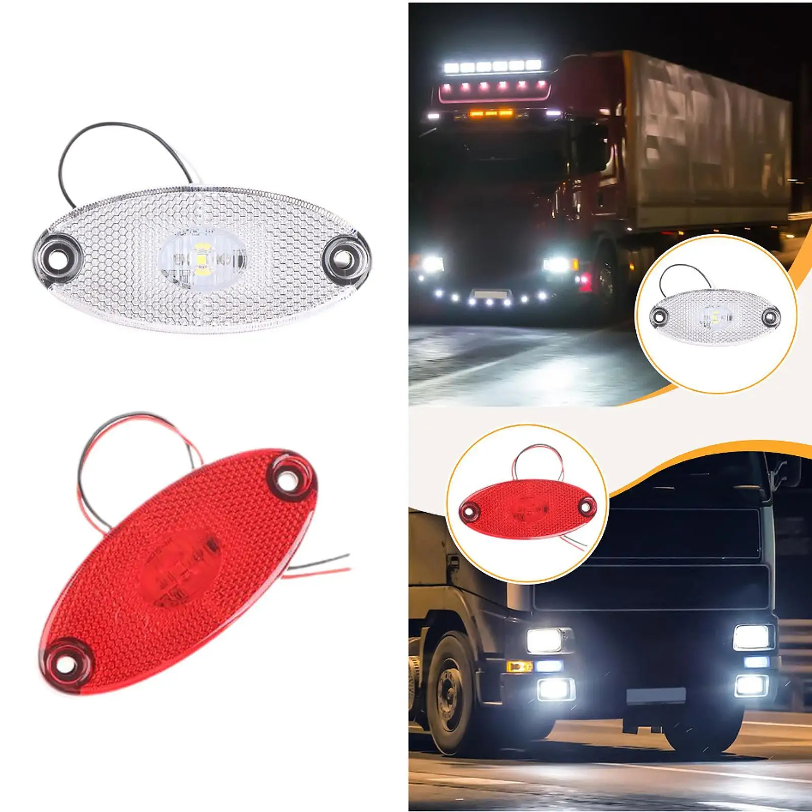 مجموعة مصابيح العلامات الجانبية LED القوية، مؤشر إشارة الانعطاف للمركبة لشاحنة المقطورة RV