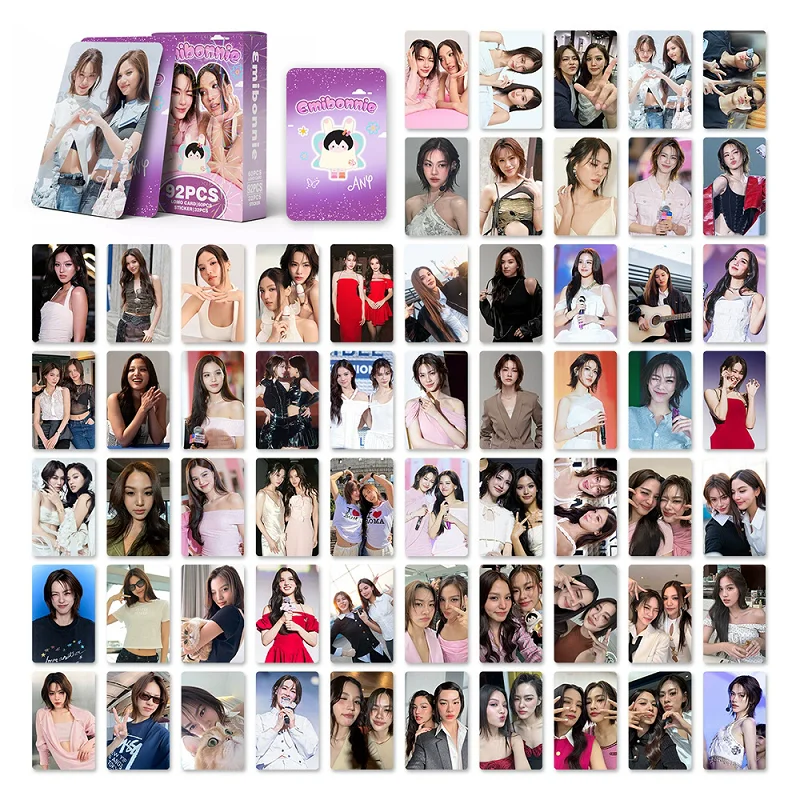 92Pcs/Set Thai Star CP Emibonnnie Lomo Card 60Pcs Idol Mini Photocards & 32Pcs Cute Stickers Fans Collectible Gift Cards