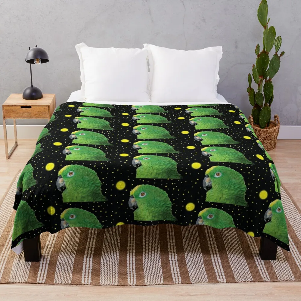 

green parrott and night Throw Blanket Polar Decoratives For Baby Sofa Throw Blankets