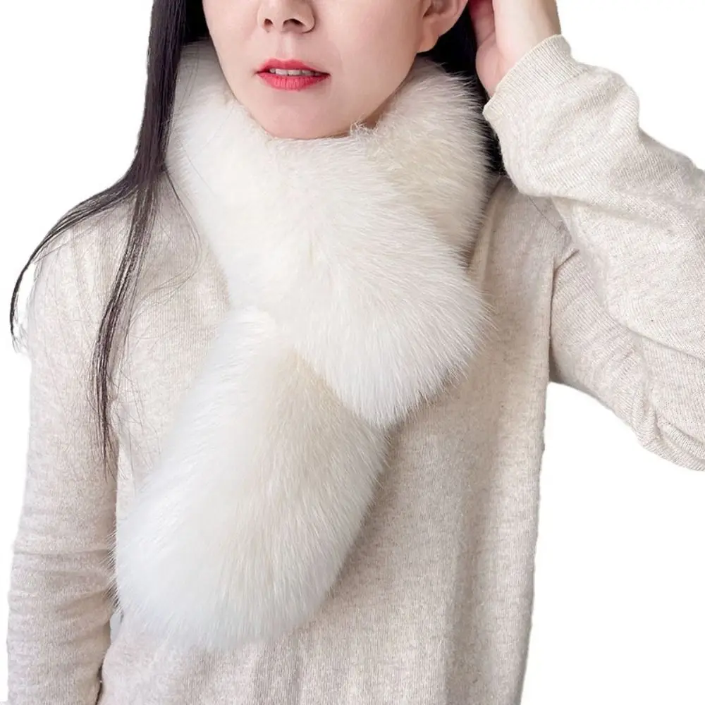 

Милый утолщенный шарф из искусственного меха под лису, мягкий зимний шарф, теплый шарф из искусственного меха кролика, зимний шарф для сохранения тепла