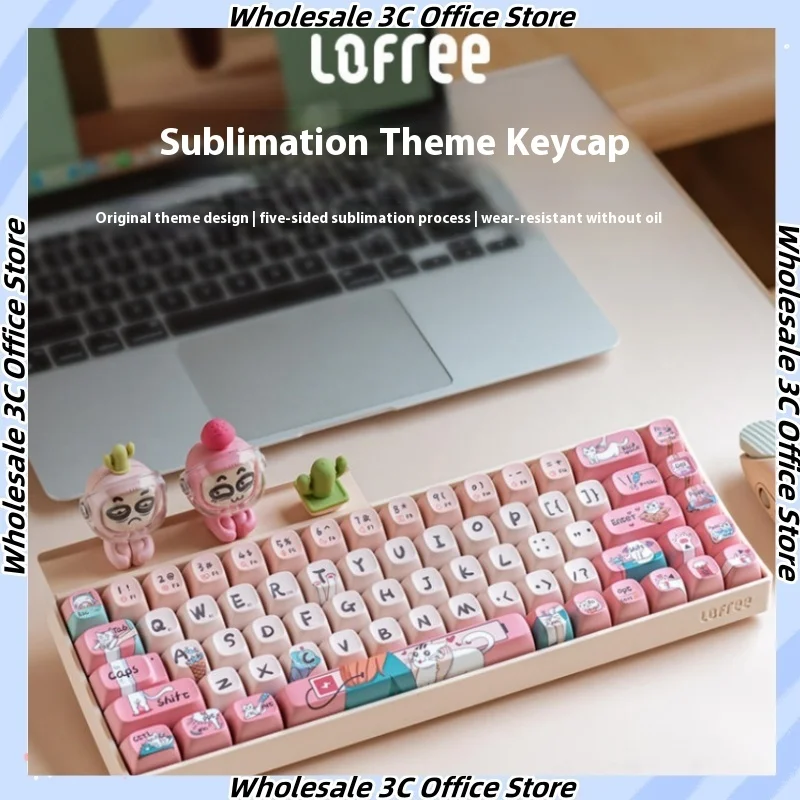 

LOFREE 68/100 Keys Small Warp Theme Keycap Pbt Hot Sublimation Game Office Machinery Keyboard Ergonomic Cartoon Accessories Gift