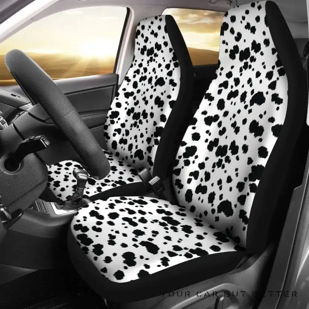 Dalmatian Dog Print Car Seat Covers Firefighter Fireman 232205,Pack of 2 Universal Front Seat Protective Cover