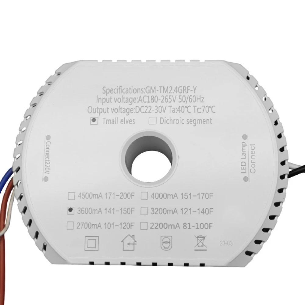 LED Driver for Chandeliers with 2.4G Remote Dimming and Color Selection DC22-30V Output 220V Input Voltage Compatibility