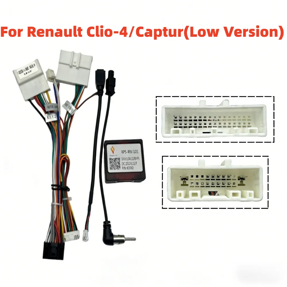XP Canbus Box Adaptor RP5-RN-101 For Renault Captuer Clio 4 (Low Version ) 16 Pin Wiring Harness Cable Android Carplay Car Radio