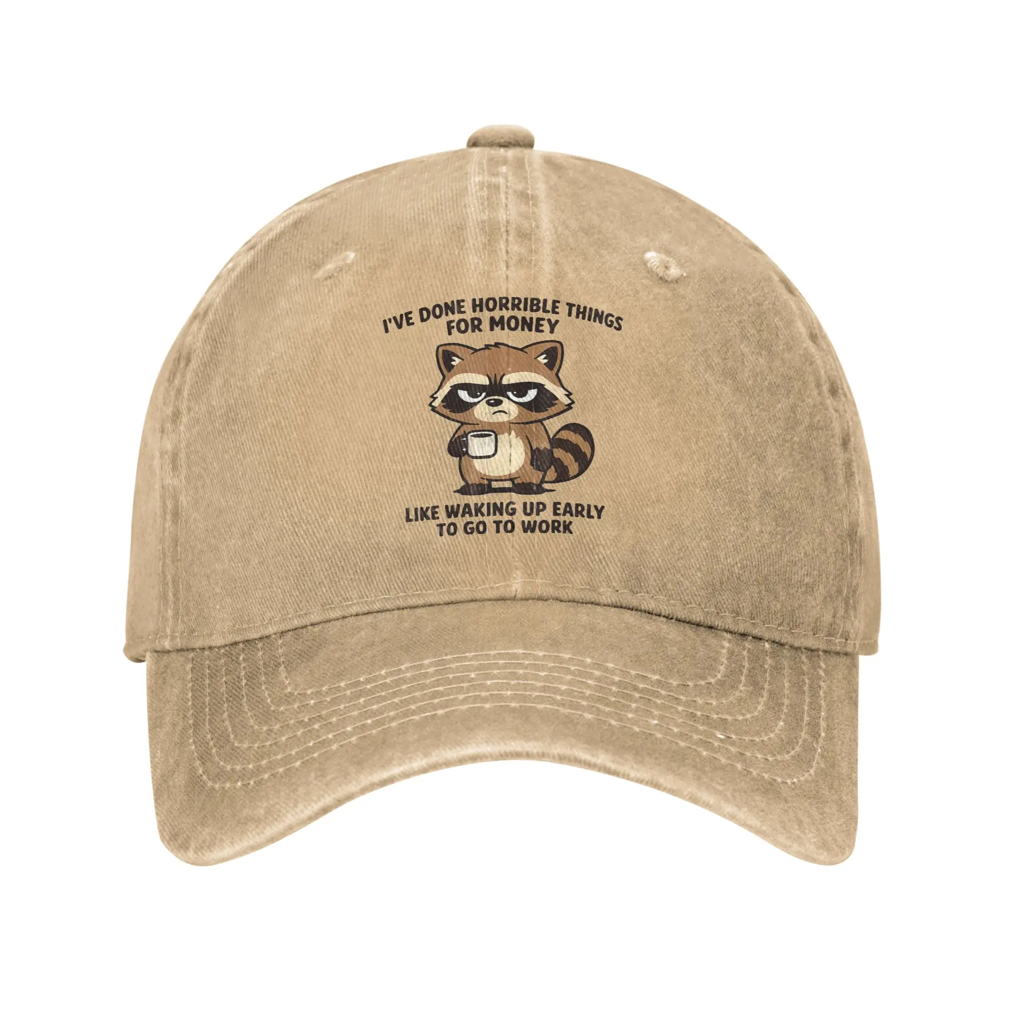 I've Done Horrible Things for Money Raccoon Unisex Baseball Caps  Distressed Denim Caps Hat Vintage Outdoor Fit Headwear