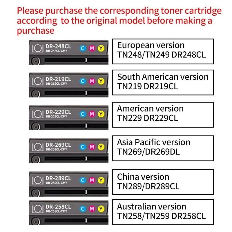 TN248 TN248XL European Toner Cartridge Compatible for Brother HL-L3215cw L8230cdw L8240cdw L3220cw L3240cdw MFC-L3740cdw Printer