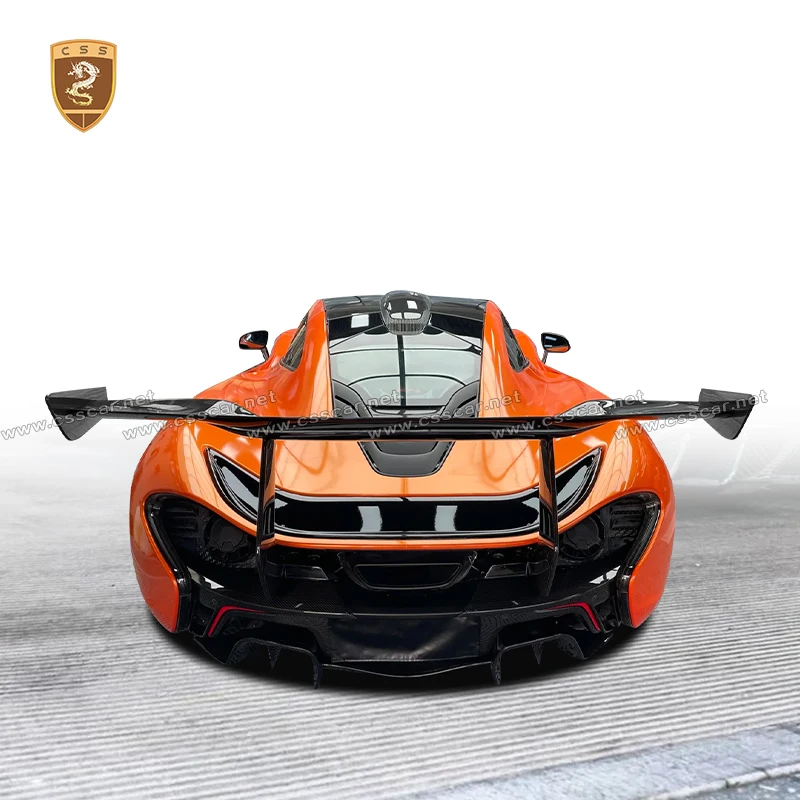 Dry Carbon Fiber Rear Wing Trunk Spoiler Air Deflector Dam Tail Racing Lid Moulding Accessories For Mclaren P1 upgrade GTR Style
