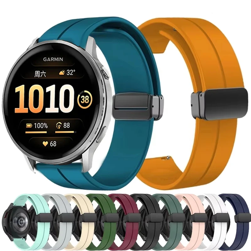 20 mm 22 mm Magnetschnallenband für Garmin Venu 4 45 mm Silikonarmband für Garmin Vivoactive 6 5 4/Forerunner 55 245 255 645 970