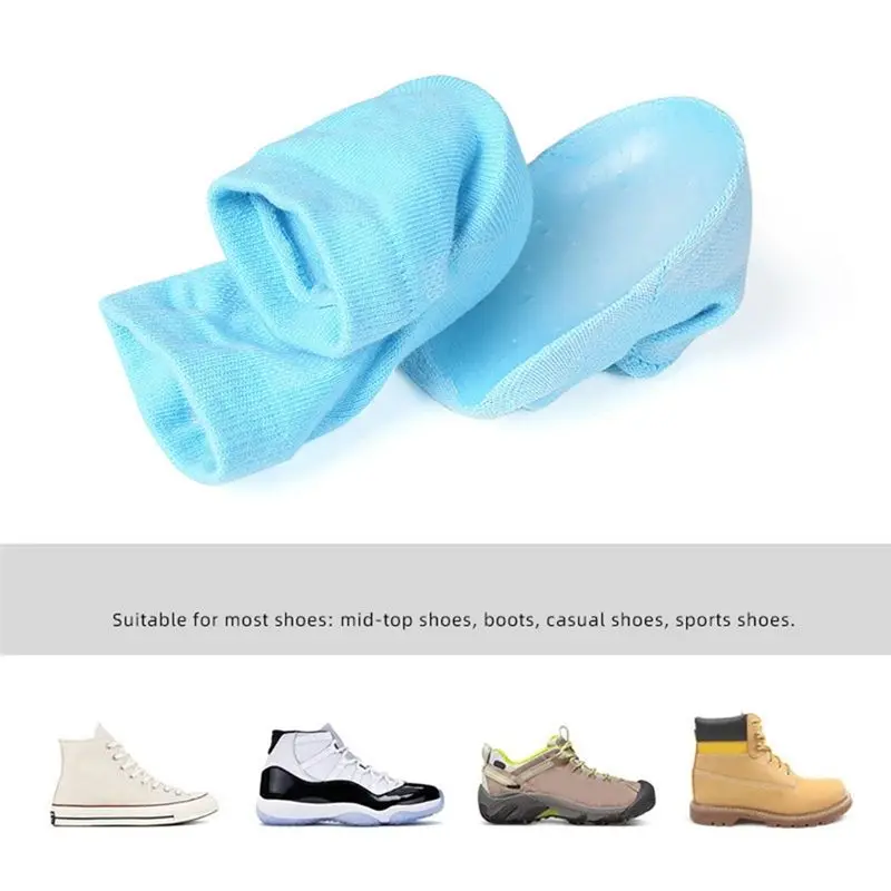 NEW-1 Pair Invisible Height Increase Socks Gel Heel Pad Orthopedic Arch Support Heel Cushion Soles Insole Unisex,Black Durable
