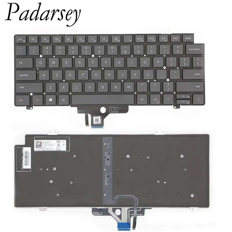 لوحة مفاتيح بديلة جديدة من بادرسي لأجهزة الكمبيوتر المحمول من Dell Latitude 5420 7420 7520 سلسلة 2 في 1 مع تخطيط أمريكي بإضاءة خلفية