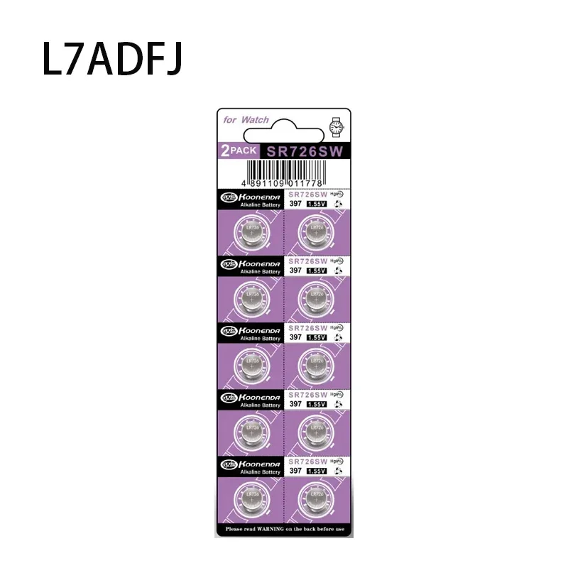 1Card Alkaline Batteries AG2 1.5V G2 396A LR726 SR726W GP397 1164SO SR59W SR726 Coin Button Cell Watch Toys Clocks Drop Shipping