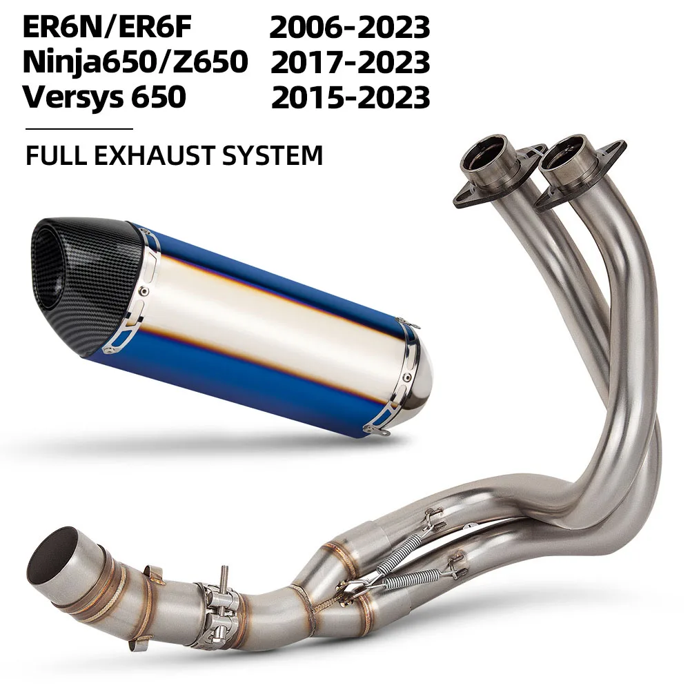 

Versys650 Exhaust System For Kawasaki ER6N ER6F ER-6N/6F Ninja/Versys 650 Z650 2006-2023 Motorcycle Exhaust Manifold R77 Muffler
