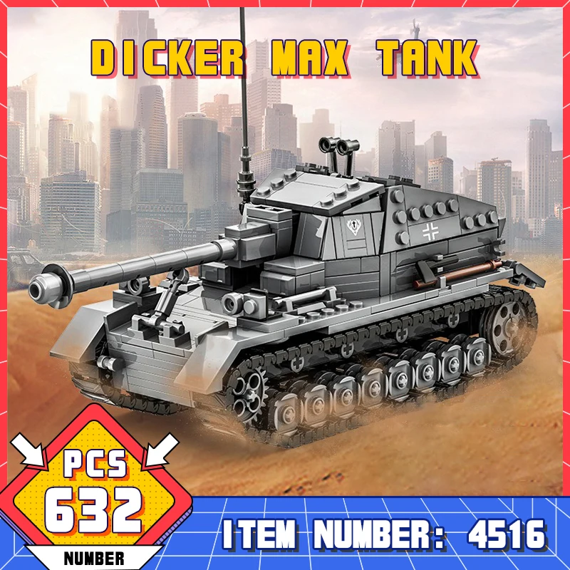 

WG4516 World War 2 Land Force Heavy Main Battle Tank Armored Car Assembly Toys Children Educational Toys Boys Birthday Gifts