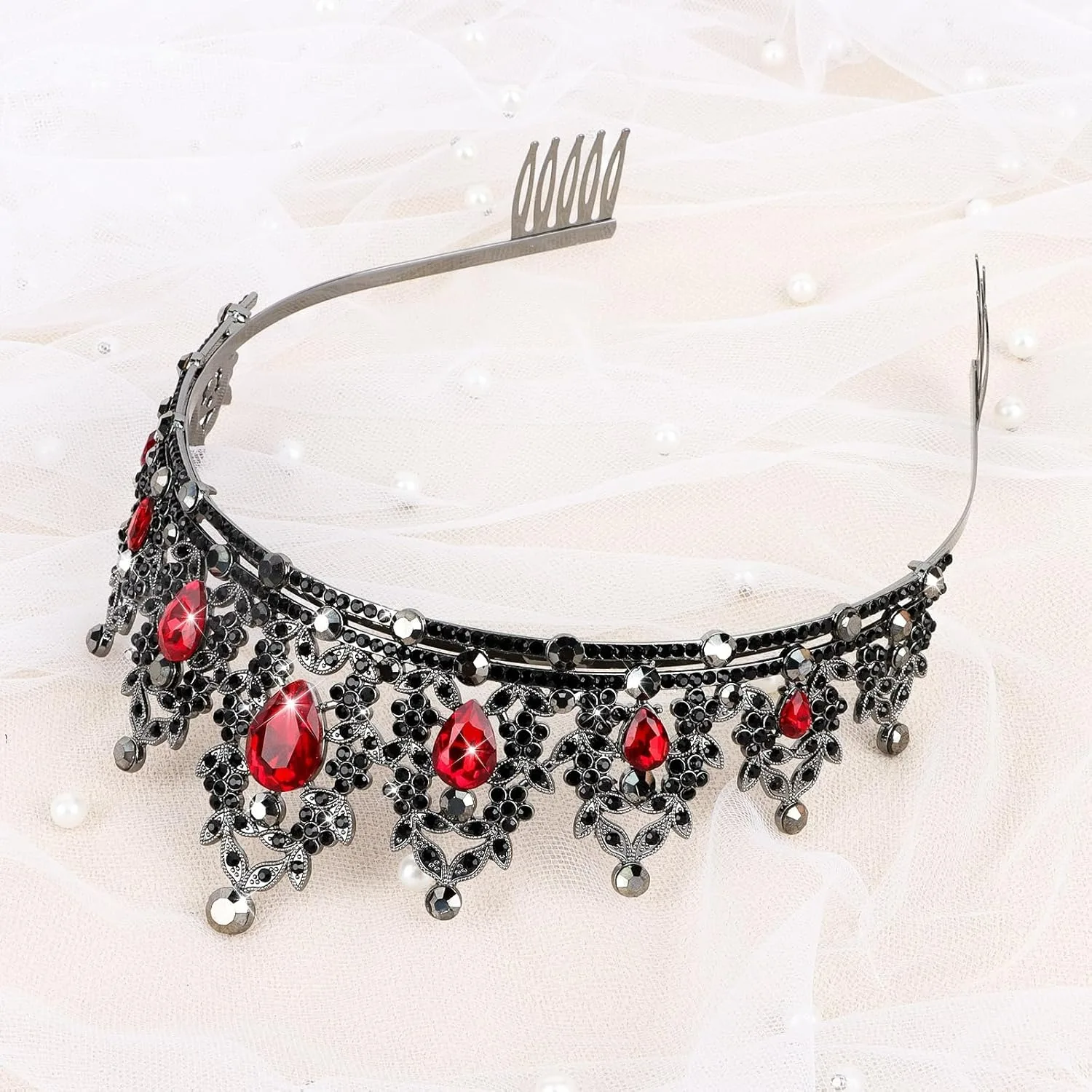 Barocke Strass-Geburtstagskönigin-Schärpe mit Krone und Tiara für Frauen und Mädchen, Stirnbänder, Schärpe mit Anstecknadel, Happy Birthday Party – Detail 10