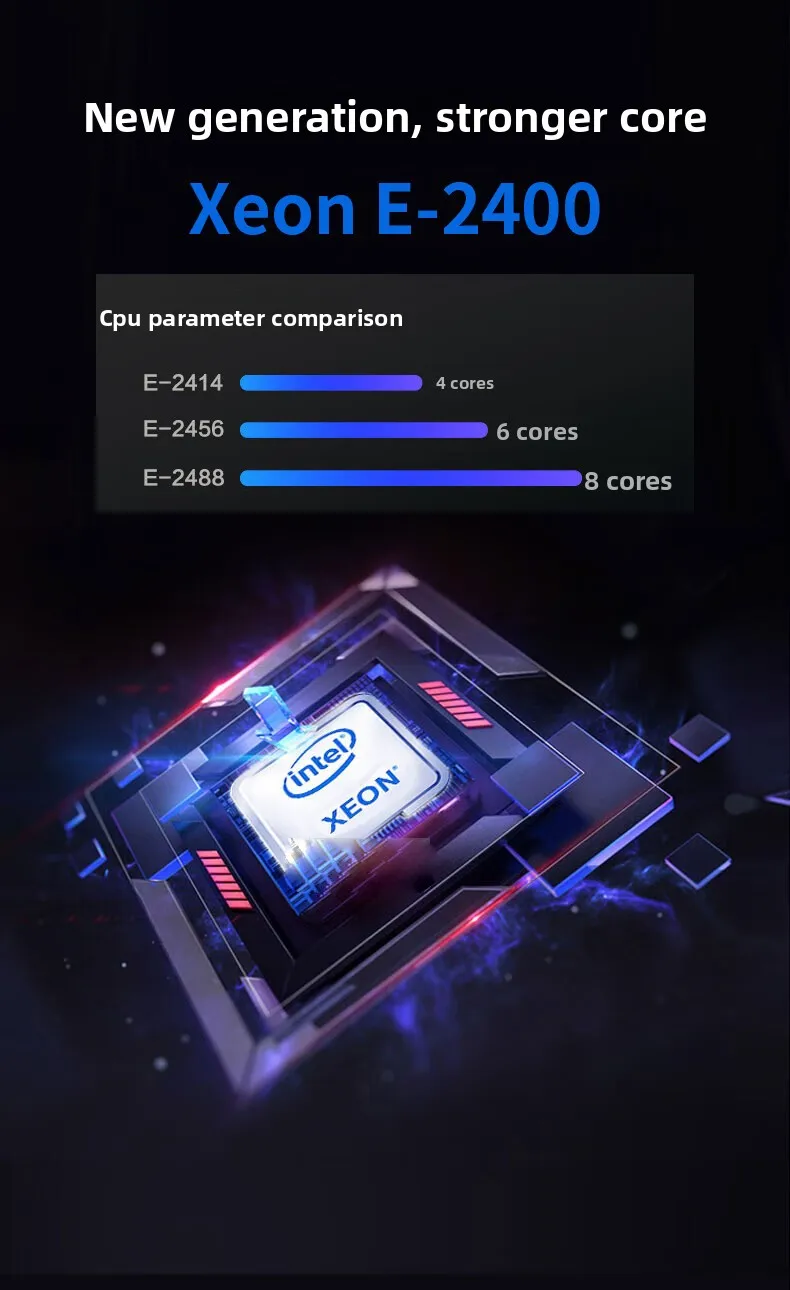 SR258 V3 1U Rak Server Host Prosesor Shu Xeon 4 Disk