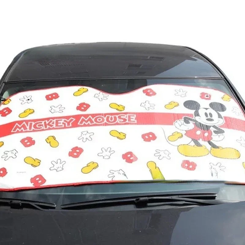 Disney Mickey Car Front Windshield Sunshade Car Summer Heat Shield Waterproof Dustproof Glass Cover Car Decoration Accessories