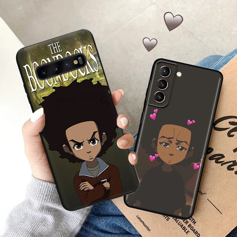Phone Case For Samsung S24 Note20 Ultra S23 S22 S21 S20 Galaxy S10 Plus The Boondocks Cartoon Black Soft Anti-Drop Cover image 4