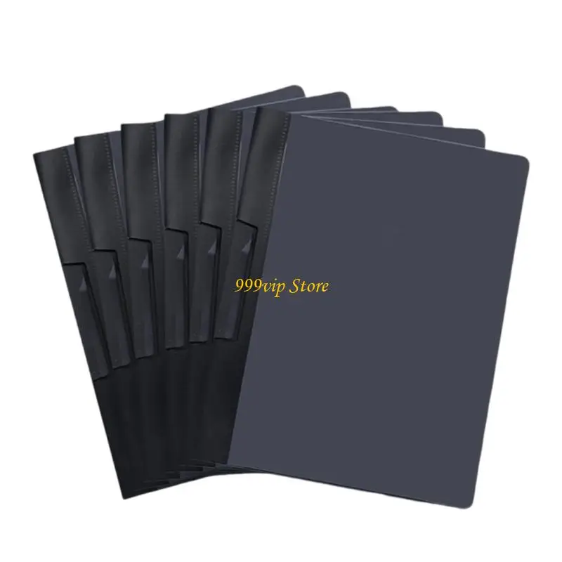 

C90C 6Pcs File Paper Sleeves Document Folder with Side Open Rotating Clamp for Office