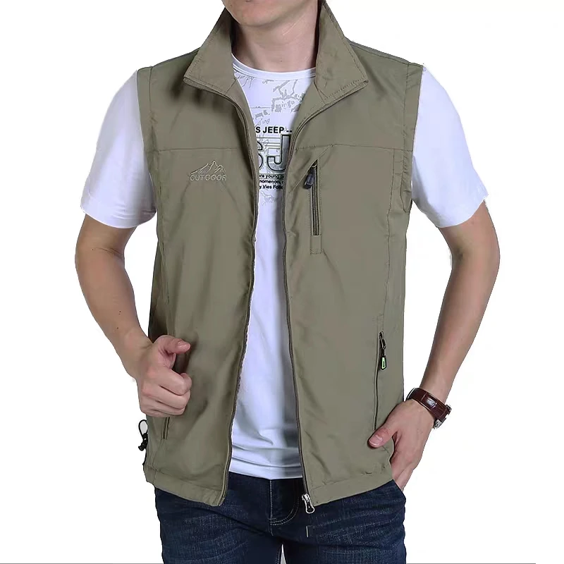 

EIAO Men's Vest Custom Logo Utility Breathable Photographer Fishing Sleeveless Jacket with Many Pocket System for Outdoor Casual
