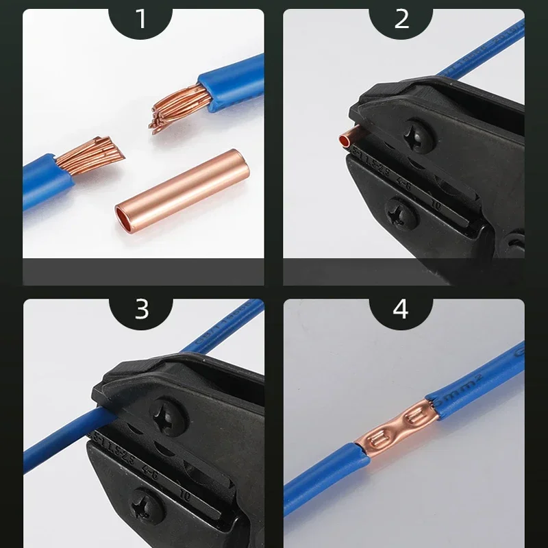 100PCS Copper Crimp Terminals Connector Pipe Wire Joint Small Tube Crimping Tool for Terminals Tube Wire Connector Accessories