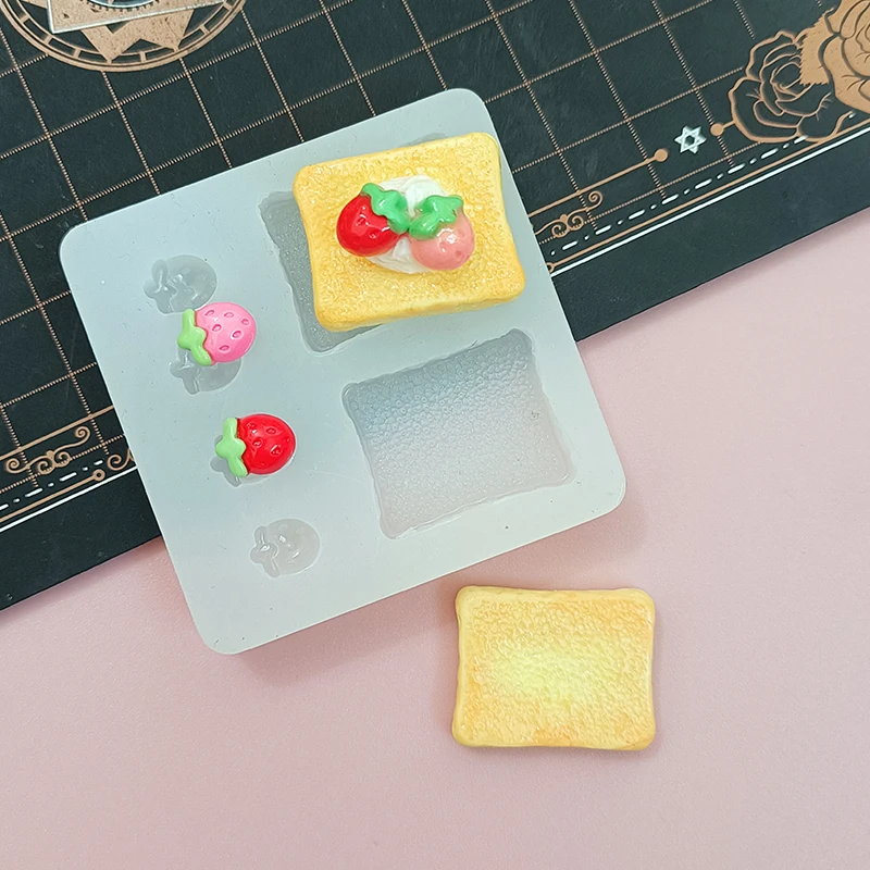 

Original Design Mini Strawberry Cream Cake DIY silicone Mold Pottery Clay Doll House Dessert Decoration DIY Silicone Molds