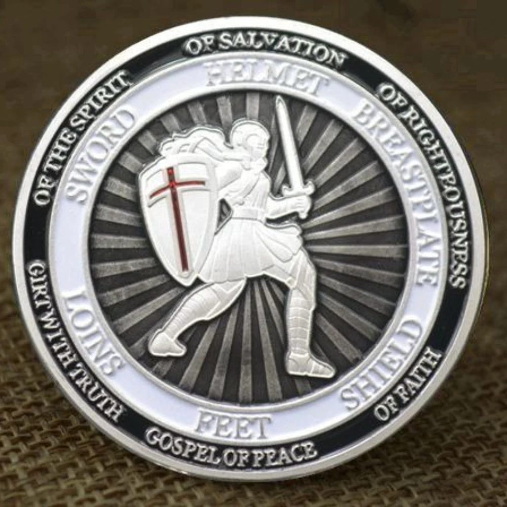 وضع على الدرع الكامل للإله عملة تذكارية للأفسسيين مطلية بالذهب للدفاع عن العملة التذكارية للإيمان