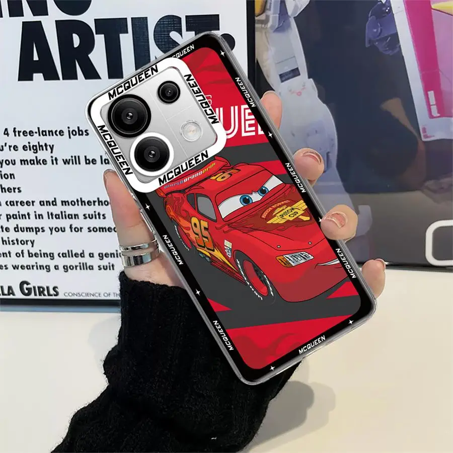 Sarung ponsel lunak bening McQueen Lightning Disney untuk Xiaomi Redmi Note 11 12 Pro Plus 10 9T 10T 11S 8 Pro 9 Note 11 12s