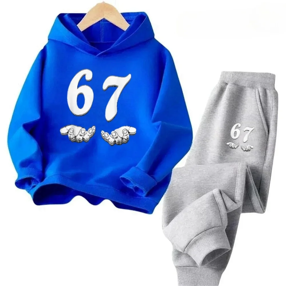 

Милый комплект детской толстовки с капюшоном [IP Name] 67 крутой дизайн, пуловер и джоггеры, 2 шт., дышащая ткань для мальчиков и девочек, повседневная одежда