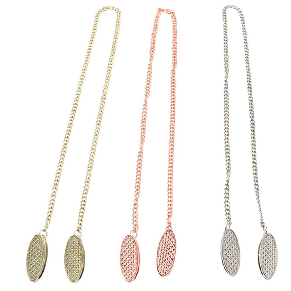 

3pcs Napkin Clips Chain Zinc Alloy Heavy Duty Alligator Clips Napkin Holder Bib Travel Small Size Clean Tidy Durability