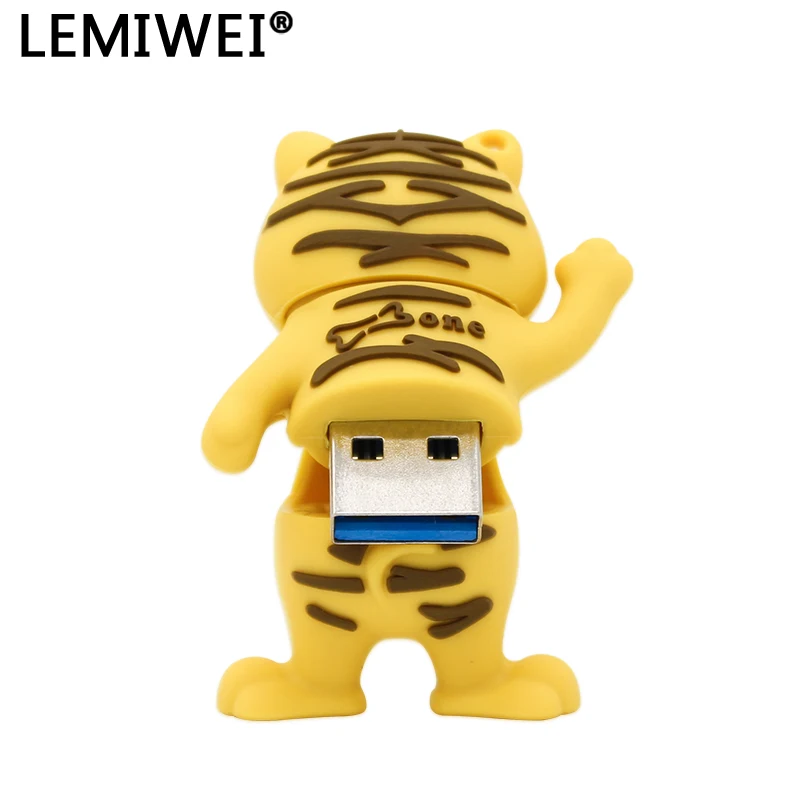 Cartoon Cute Tiger High Speed USB 3.0 Flash Drive 128GB 64GB 32GB 16GB 8GB USB3.0 Pen Drive Memory Stick U Disk For Computer PC