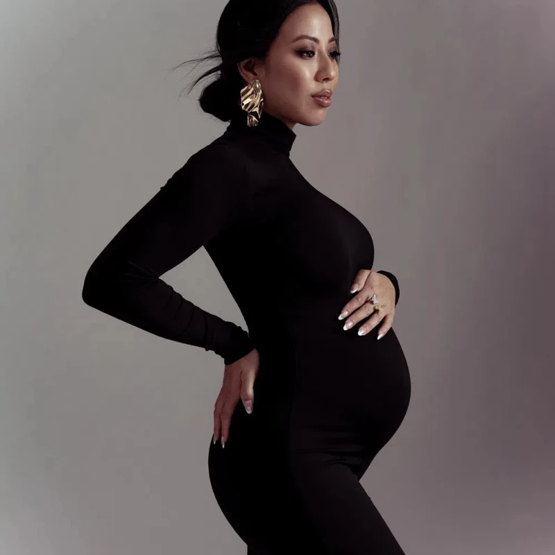 Maternity Dresses For Photoshoot Pregnancy Women Bodycon Maxi Long Dresses Clothes for Pregnant Photography Babyshower Props