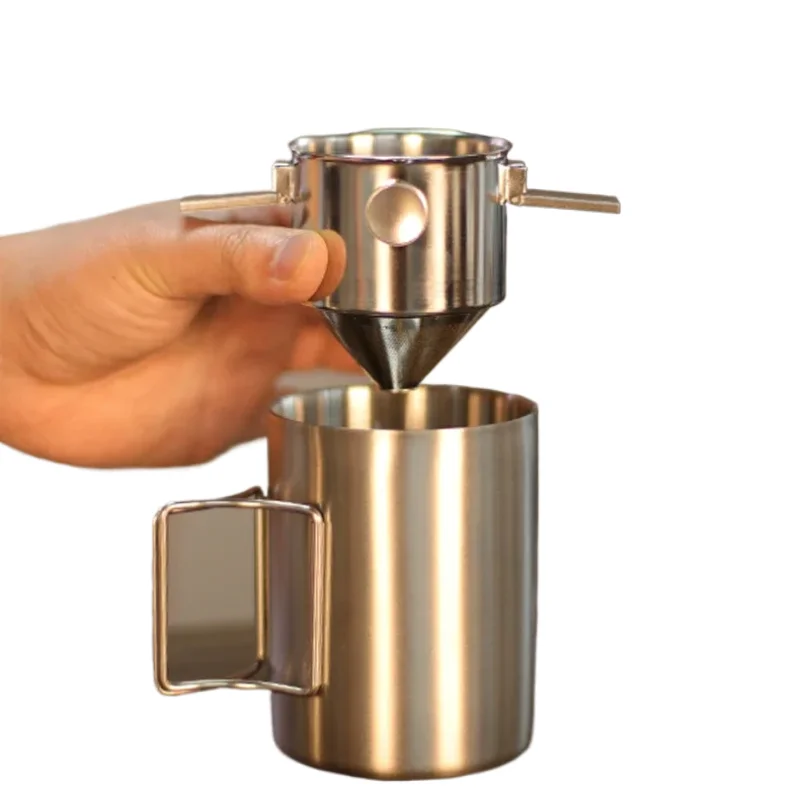 

304 Stainless Steel Hanging Ear Coffee Filter Cup Portable Hand Flush Filter Filter Paper Filter-free Funnel Coffee Utensils