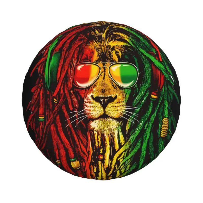 Custom Rasta Lion Jamaica Flag Spare Tire Cover for Mitsubishi Pajero Jeep RV SUV Camper Car Wheel Protector Covers