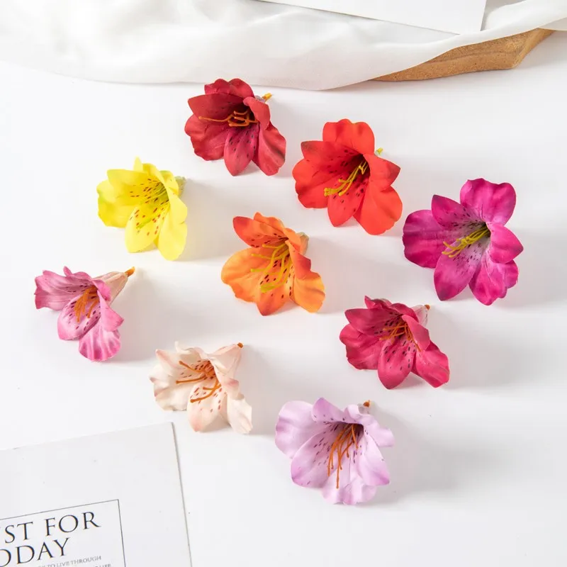 10 Stück künstliche Blumen aus Seide, Schmetterling, Orchidee, Hochzeit, Zuhause, Outdoor, Bogen, Dekoration, Zubehör, Brosche, DIY-Weihnachtskranz – Detail 1