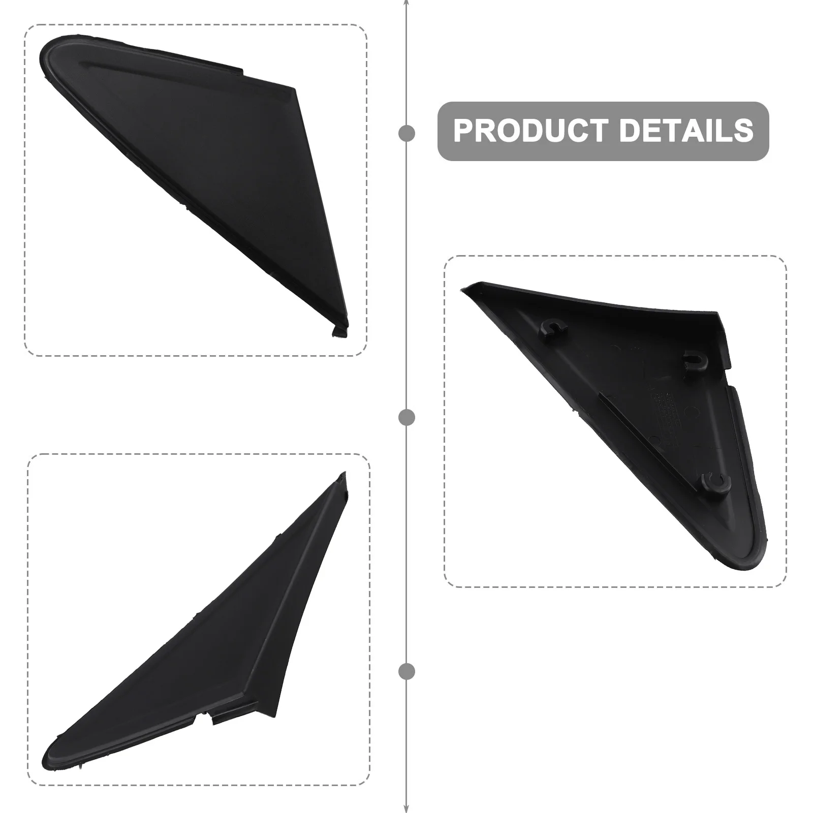 

Fender Corner Molding Corner Molding Triangle Car Body Trim ABS Material Anti-corrosion Black Color High-quality Materials