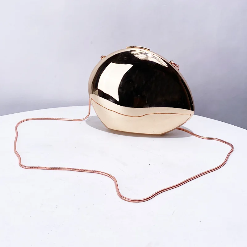 Oval Dinner Bag 2024 New European and American Fashion Trend High-end Texture Chain Glossy Portable Shoulder Messenger Bag