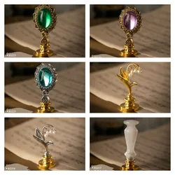 Retro Owl Lacquer Seal Handle Beautiful Macaron Metallic Color Handle DIY Hand Account Wedding Invitation Decoration Tool