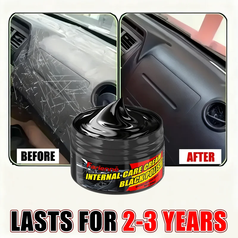 Restaurador de Plástico para Interiores de Auto FARIENNE de 30 ml, Pulimento Negro de Larga Duración para el Tablero del Auto, Mantenimiento de Molduras de Goma