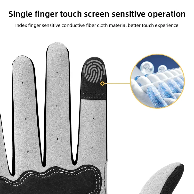 TOSUOD Winter-Fahrradhandschuhe MTB Vollfinger-Fahrradhandschuhe Touchscreen-fähig Rutschfeste Silikon-Handflächenauflage Fahr- und Reithandschuhe – Detail 14