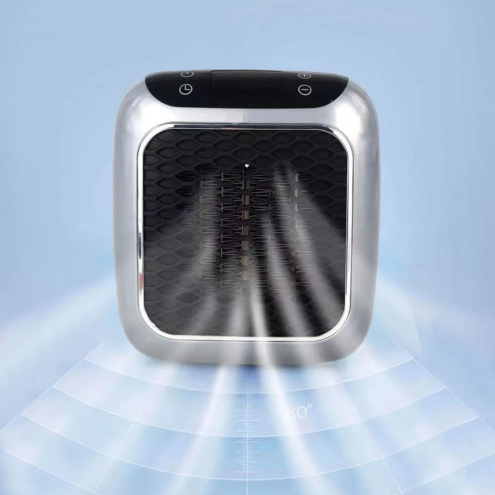 Portable Electric Heater Wall Outlet Small Space Adjustable Thermostat 12H Timer Auto Shut Off For Home Office Use