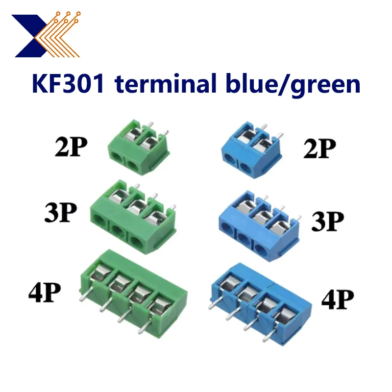 10pcs KF301-2P/3P/4P wiring terminals PCB terminals 5.08MM wiring terminals can be spliced with high current connectors