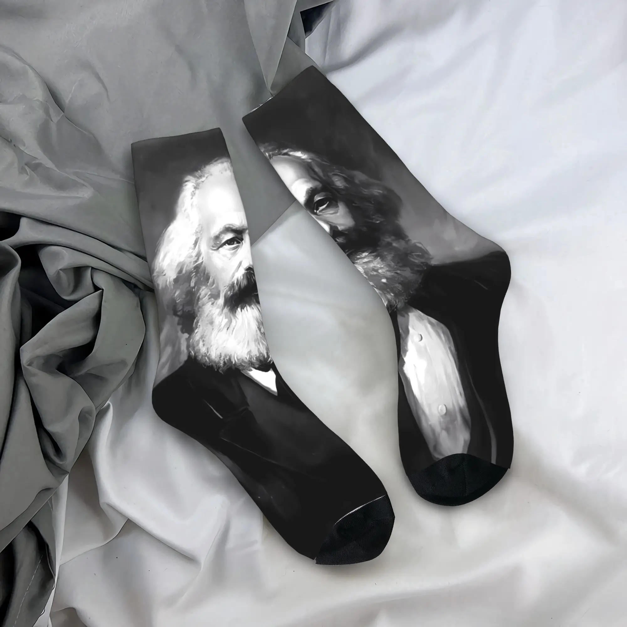 

Karl Marx Engels and Lenin Носки Весенние чулки Harajuku Мужские мягкие носки Дизайнерские велосипедные нескользящие носки