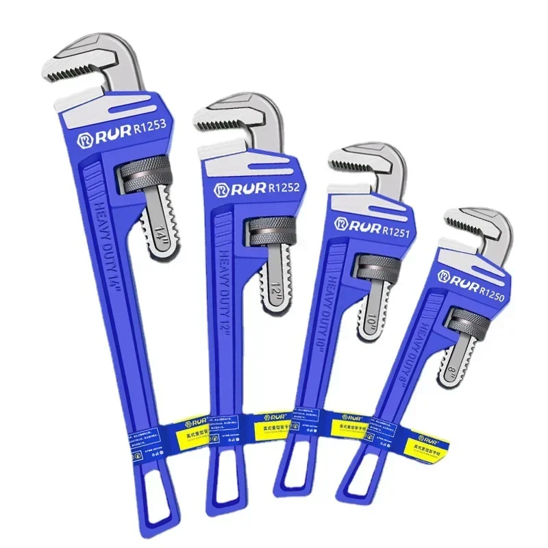 Heavy Duty Pipe Wrench Plumber Wrenches Straight Plumbing Wrench Tight bite without slipping Easy to adjust and disassembl