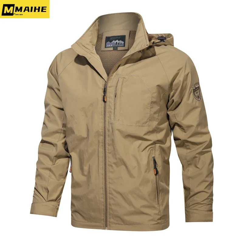 Camping Hiking Jacket Men Spring Autumn Outdoor Sports Breathable Coats Climbing Trekking Windbreaker Travel Waterproof Jacket