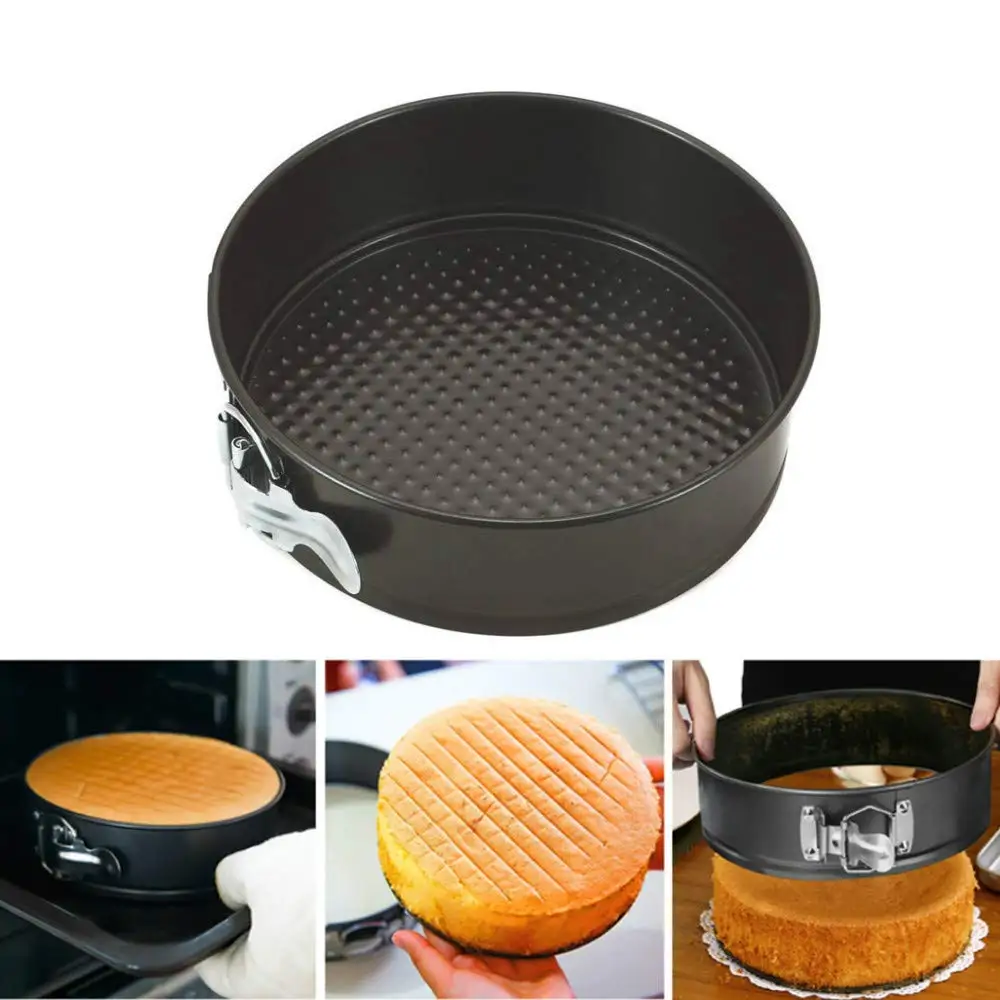 1 piece black round cake mold with a diameter of about 20cm removable bottom suitable for baking cakes and bread in