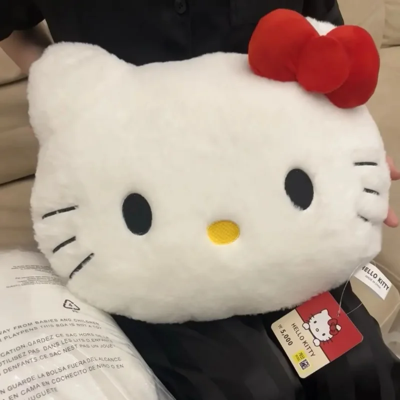 Anime Sanrio Hello Kitty Schattige Cartoon Hoofd Pluche Kussen Nachtkastje Auto Kussen Dutje Verjaardagscadeaus Meisje