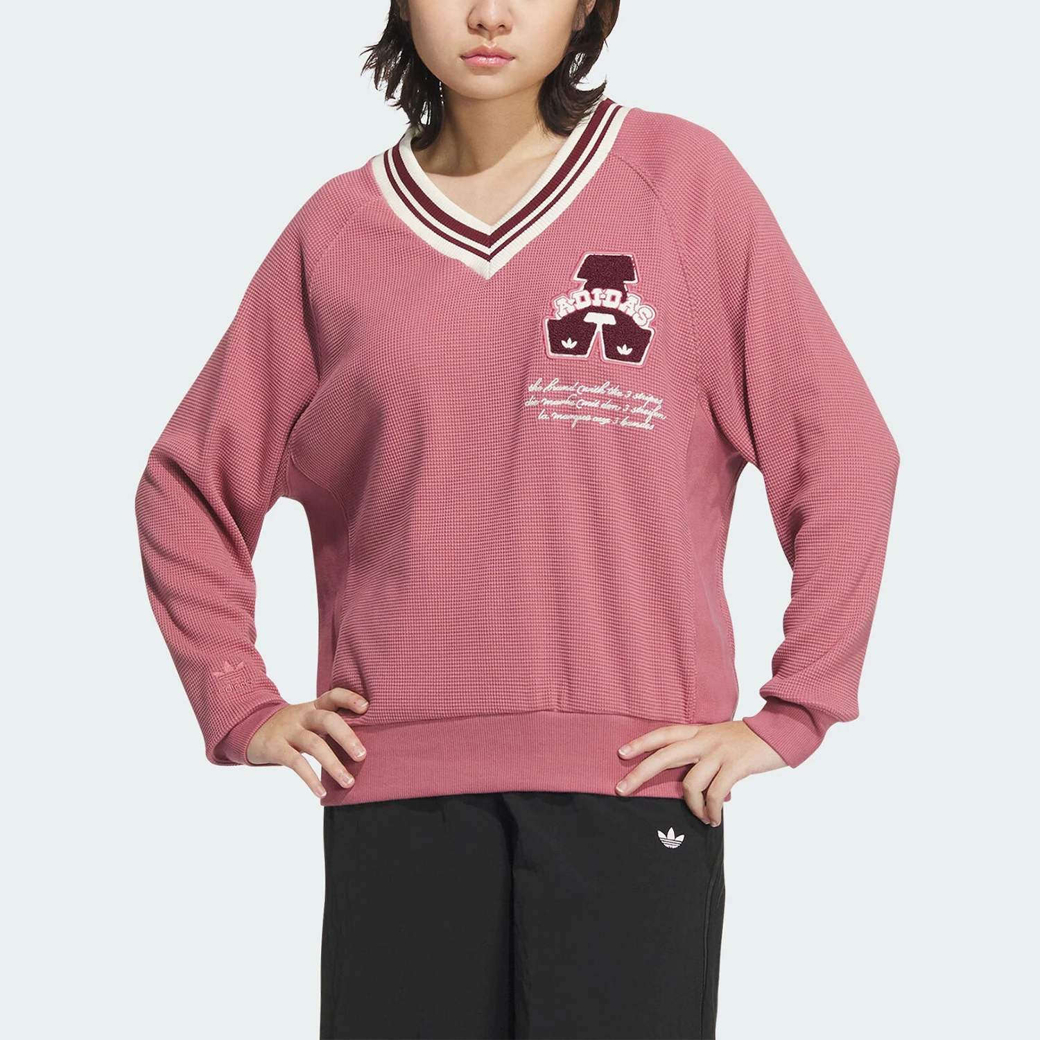 

Adidas genuine Originals Women's Pullover Fashion Sport V-neck Sweatshirt JD6378