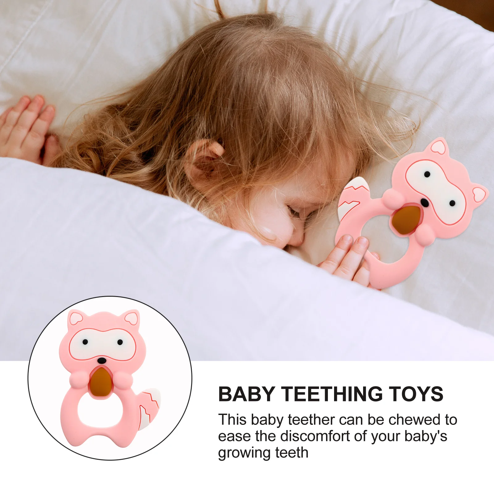 

1Pcs Cartoon Bear Baby Teething Tool Food Grade Material Relieve Sore Gums Gift for Infants Baby Teether Infant Teether