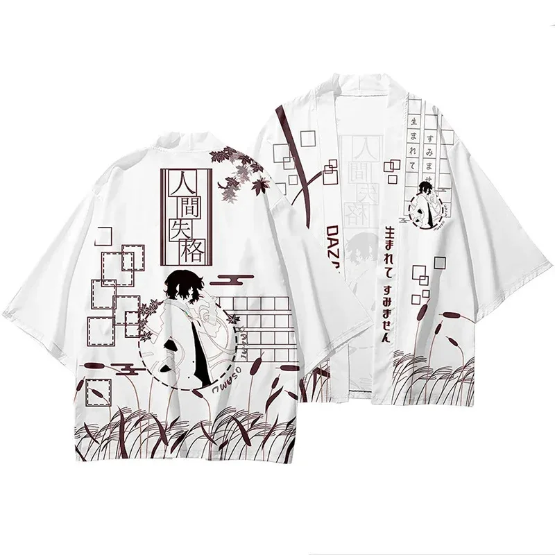

Japanese kimono cardigan Bungo Stray dogs cosplay Halloween Dazai Osamu tops streetwear shirt kimono cloak haori yukata NMGNTGDY